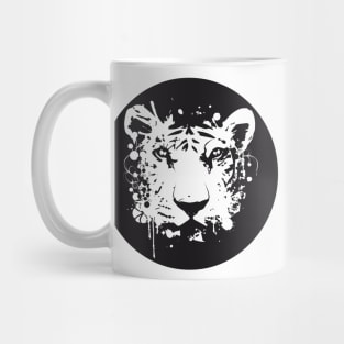 white graffiti tiger head Mug